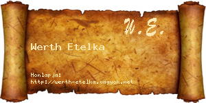 Werth Etelka névjegykártya